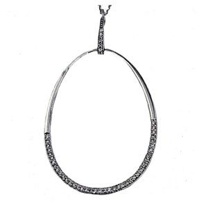 Pear shape pave diamond ncklace